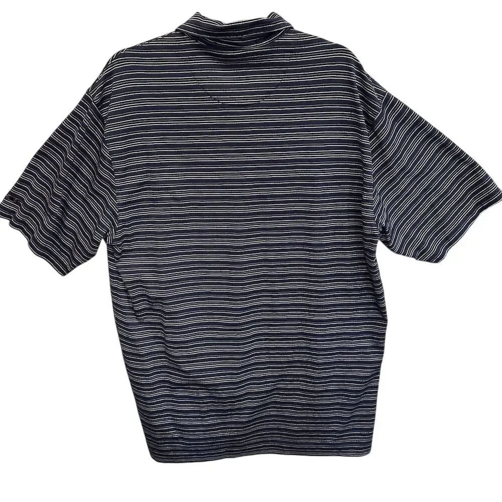 Nike dry fit  Men's XL Blue Striped Polo Shirt Short Sleeve Classic‎ Collar